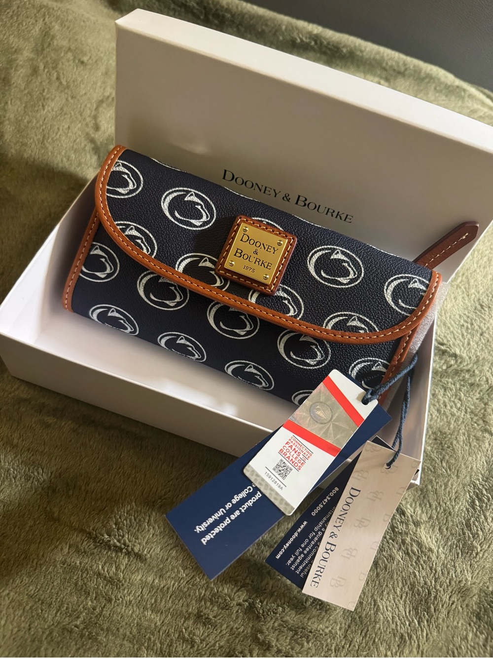 Dooney & Bourke PSU Wallet with Brown Trim